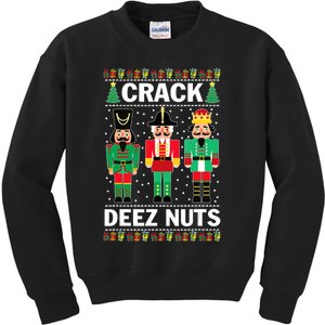 Funny Christmas Nutcracker Design Crack Deez Nuts Gift Kids Sweatshirt