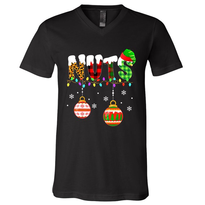 Funny Chest Nuts Couples Christmas Chestnuts Adult Matching V-Neck T-Shirt