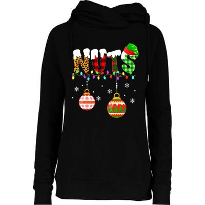 Funny Chest Nuts Couples Christmas Chestnuts Adult Matching Womens Funnel Neck Pullover Hood