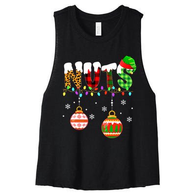 Funny Chest Nuts Couples Christmas Chestnuts Adult Matching Women's Racerback Cropped Tank