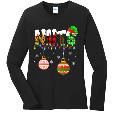 Funny Chest Nuts Couples Christmas Chestnuts Adult Matching Ladies Long Sleeve Shirt