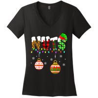 Funny Chest Nuts Couples Christmas Chestnuts Adult Matching Women's V-Neck T-Shirt