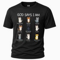 Funny Cat Ns God Says I Am Christian Cat Lover Cooling Performance Crew T-Shirt