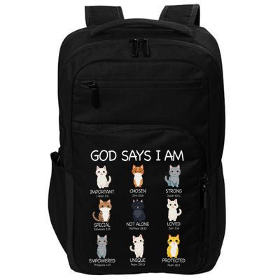 Funny Cat Ns God Says I Am Christian Cat Lover Impact Tech Backpack