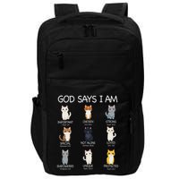 Funny Cat Ns God Says I Am Christian Cat Lover Impact Tech Backpack
