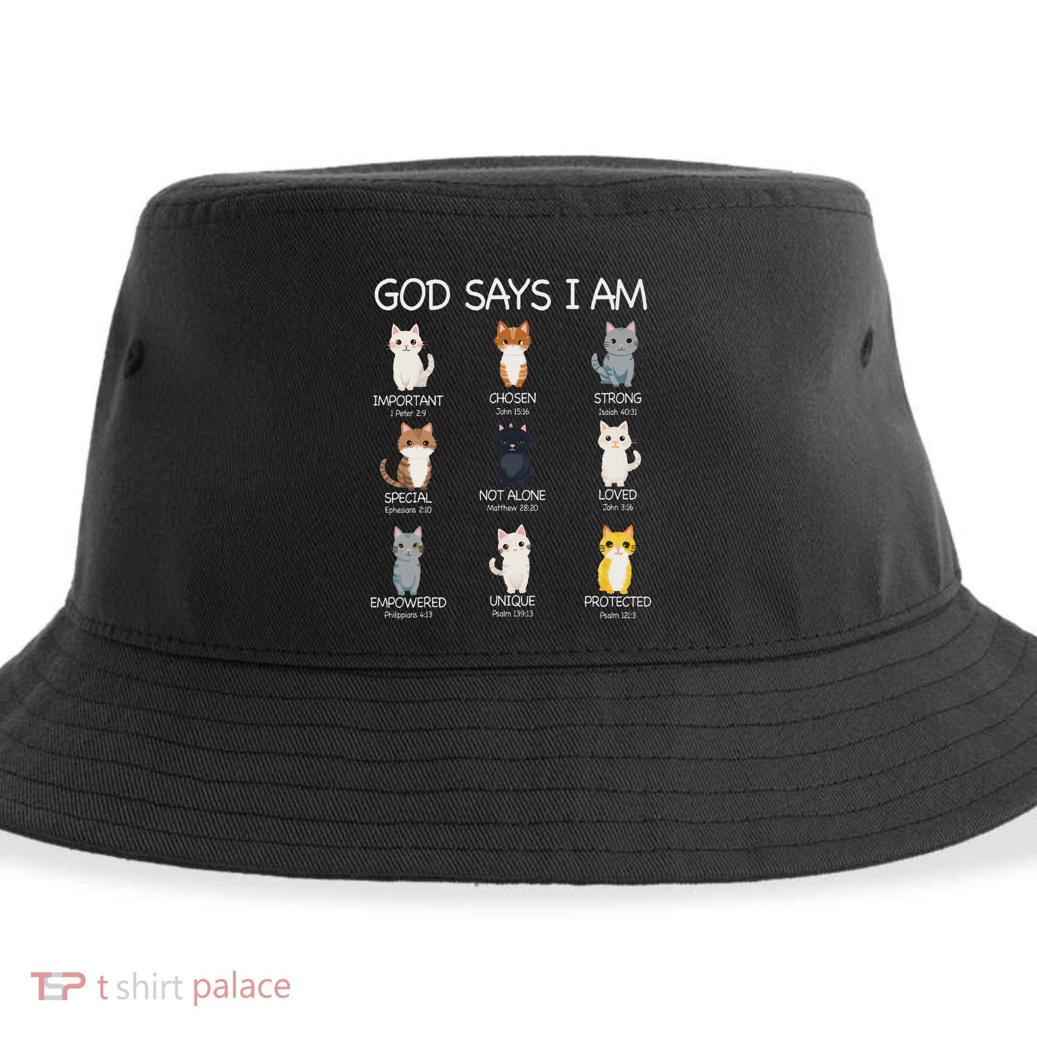 Funny Cat Ns God Says I Am Christian Cat Lover Sustainable Bucket Hat