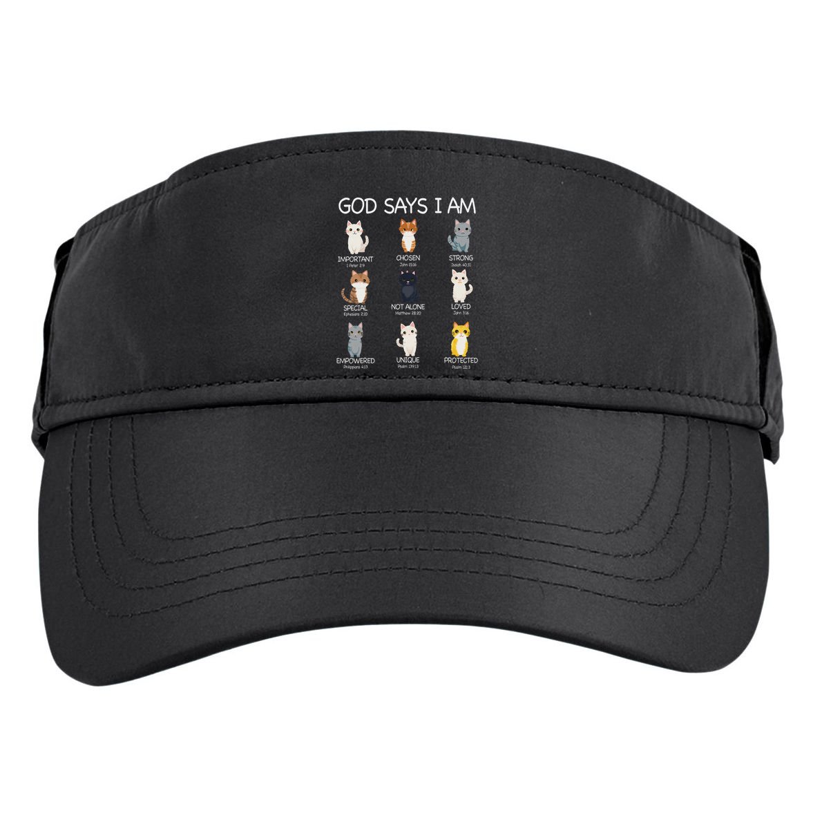 Funny Cat Ns God Says I Am Christian Cat Lover Adult Drive Performance Visor