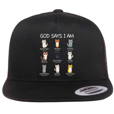 Funny Cat Ns God Says I Am Christian Cat Lover Flatbill Hat