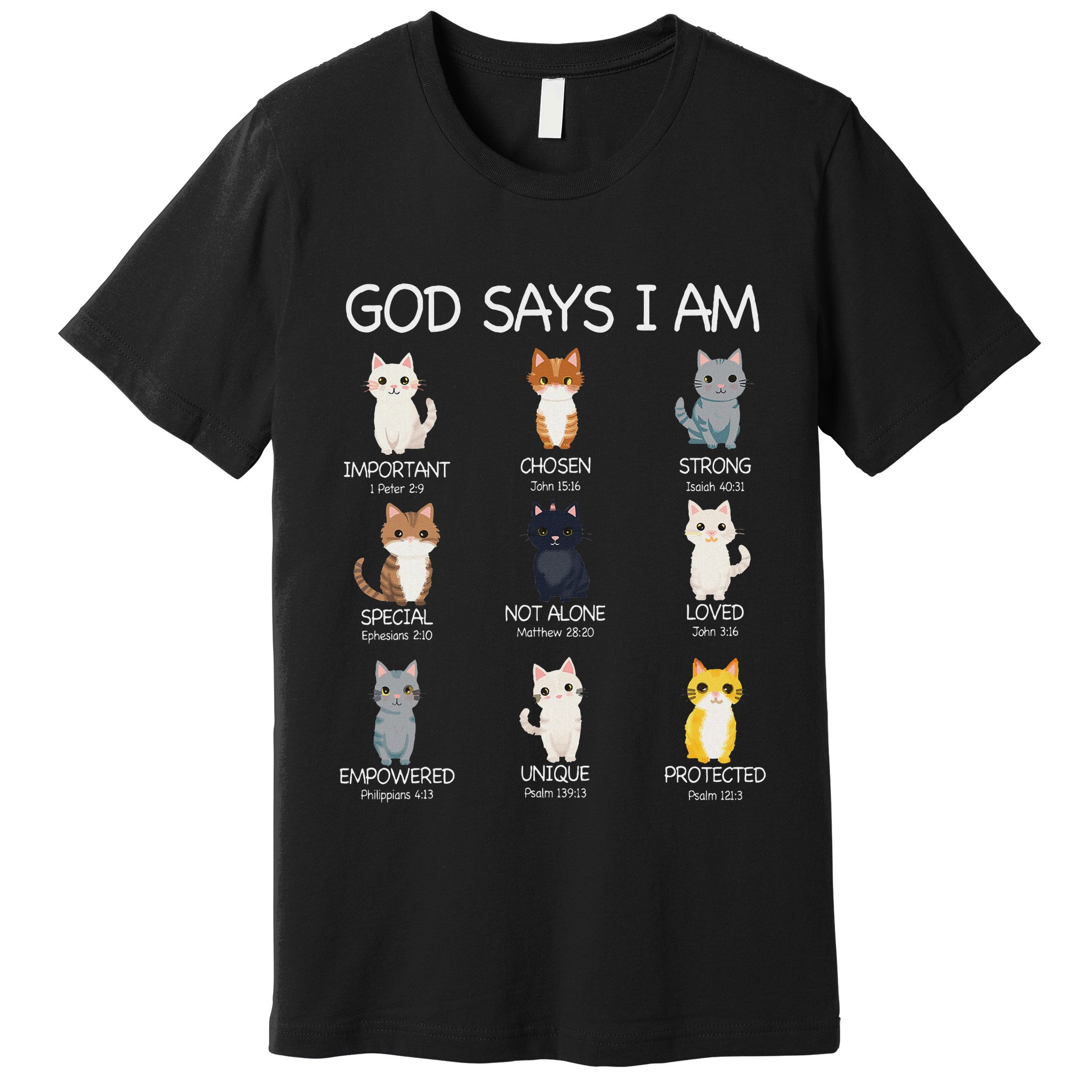 Funny Cat Ns God Says I Am Christian Cat Lover Premium T-Shirt