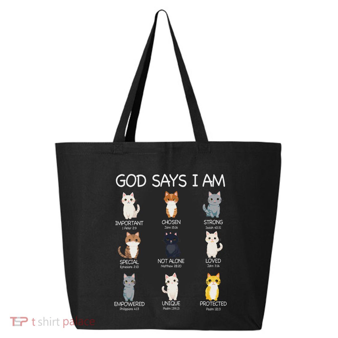 Funny Cat Ns God Says I Am Christian Cat Lover 25L Jumbo Tote