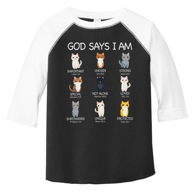 Funny Cat Ns God Says I Am Christian Cat Lover Toddler Fine Jersey T-Shirt