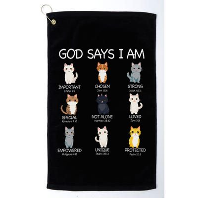 Funny Cat Ns God Says I Am Christian Cat Lover Golf Towel