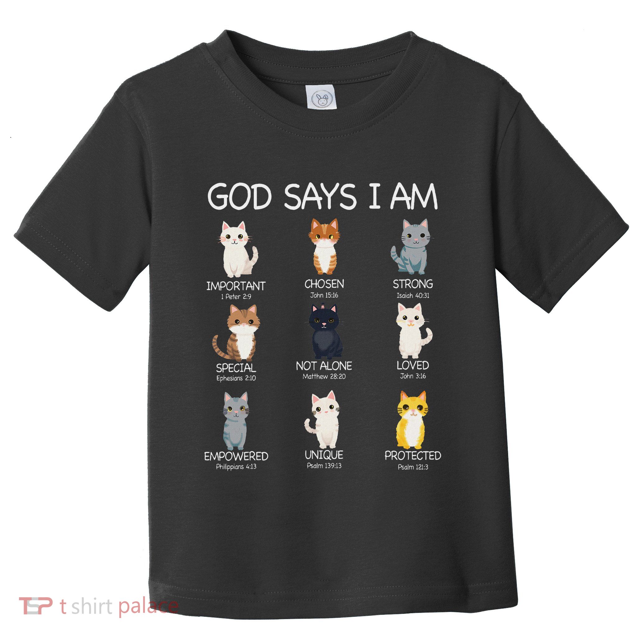 Funny Cat Ns God Says I Am Christian Cat Lover Toddler T-Shirt