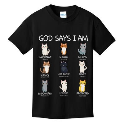 Funny Cat Ns God Says I Am Christian Cat Lover Kids T-Shirt