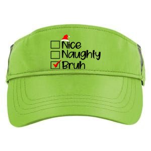 Funny Christmas Nice Naughty Bruh List Adult Drive Performance Visor