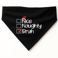 Funny Christmas Nice Naughty Bruh List USA-Made Doggie Bandana