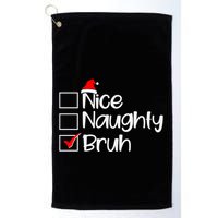 Funny Christmas Nice Naughty Bruh List Golf Towel