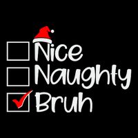 Funny Christmas Nice Naughty Bruh List Wool Snapback Cap