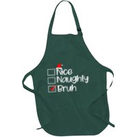 Funny Christmas Nice Naughty Bruh List Apron