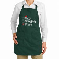 Funny Christmas Nice Naughty Bruh List Apron