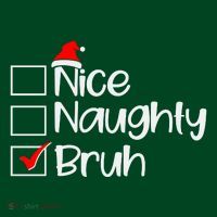 Funny Christmas Nice Naughty Bruh List T-Shirt