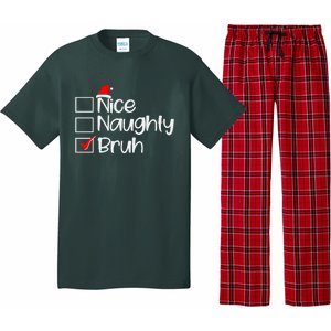 Funny Christmas Nice Naughty Bruh List Pajama Set