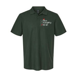 Funny Christmas Nice Naughty Bruh List Softstyle Adult Sport Polo