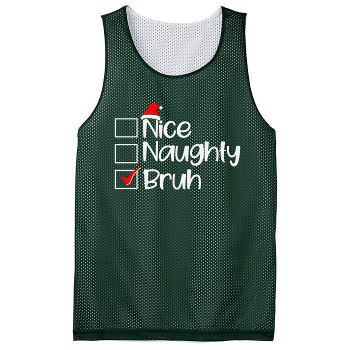 Funny Christmas Nice Naughty Bruh List Mesh Reversible Basketball Jersey Tank