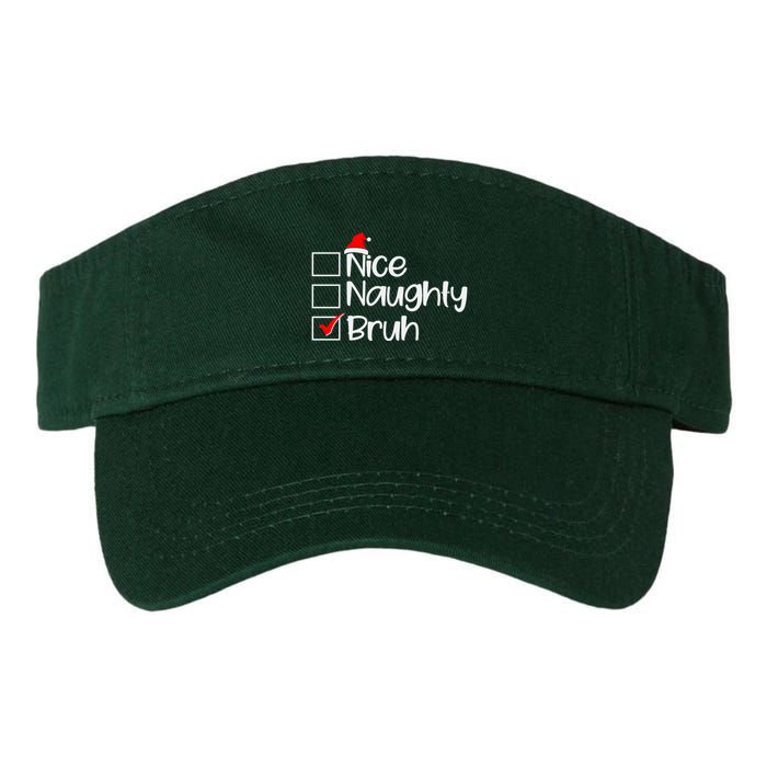 Funny Christmas Nice Naughty Bruh List Visor