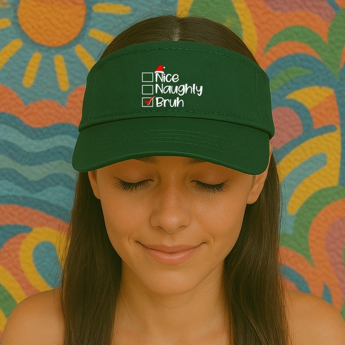 Funny Christmas Nice Naughty Bruh List Visor