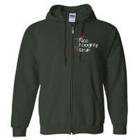 Funny Christmas Nice Naughty Bruh List Full Zip Hoodie