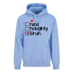 Funny Christmas Nice Naughty Bruh List Unisex Surf Hoodie