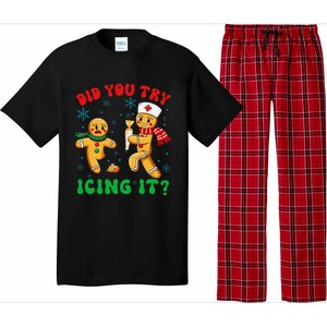 Funny Christmas Nurse Did You Try Icing It Gingerbread Man Gift Pajama Set