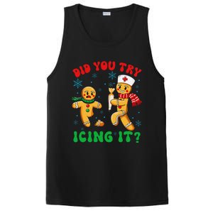 Funny Christmas Nurse Did You Try Icing It Gingerbread Man Gift PosiCharge Competitor Tank