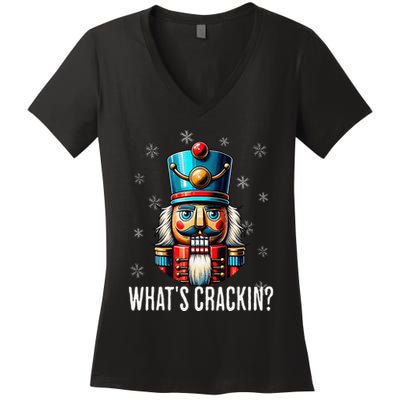 Funny Christmas Nutcracker Xmas Nutcrackers YAll Are Nuts Women's V-Neck T-Shirt