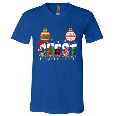 Funny Chest Nuts Couples Christmas Chestnuts Adult Matching Meaningful Gift V-Neck T-Shirt