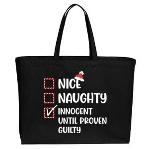 Funny Christmas Nice Naughty Innocent Until Proven Guilty Cute Gift Cotton Canvas Jumbo Tote