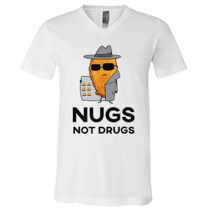 Funny Chicken Nuggets Nugs Not Drugs V-Neck T-Shirt