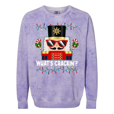 Funny Christmas Nutcracker Whats Crackin Colorblast Crewneck Sweatshirt