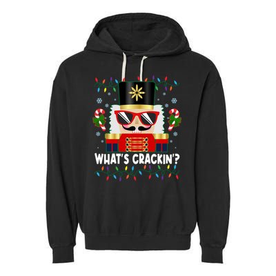 Funny Christmas Nutcracker Whats Crackin Garment-Dyed Fleece Hoodie