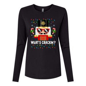 Funny Christmas Nutcracker Whats Crackin Womens Cotton Relaxed Long Sleeve T-Shirt