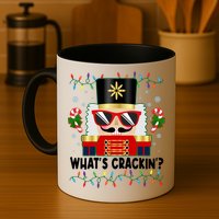 Funny Christmas Nutcracker Whats Crackin Mug