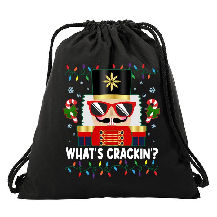 Funny Christmas Nutcracker Whats Crackin Drawstring Bag