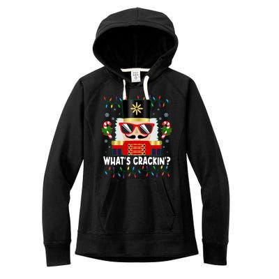 Funny Christmas Nutcracker Whats Crackin Women's Fleece Hoodie