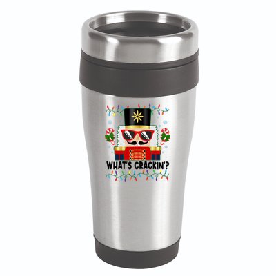 Funny Christmas Nutcracker Whats Crackin 16oz Travel Tumbler
