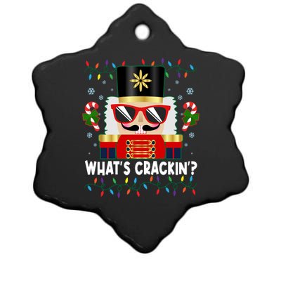 Funny Christmas Nutcracker Whats Crackin Ceramic Star Ornament