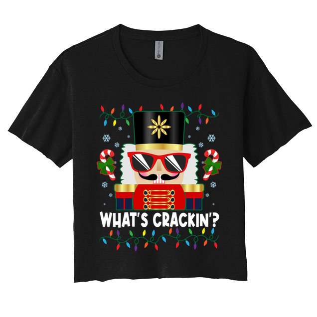 Funny Christmas Nutcracker Whats Crackin Crop Top