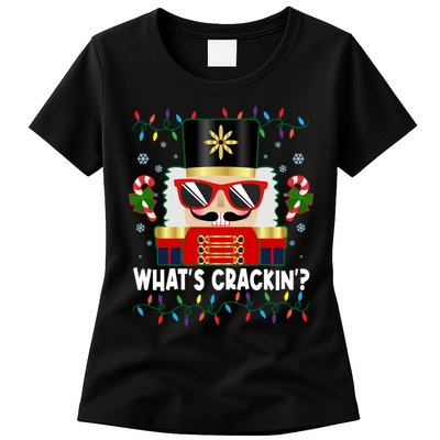 Funny Christmas Nutcracker Whats Crackin Womens T-Shirt