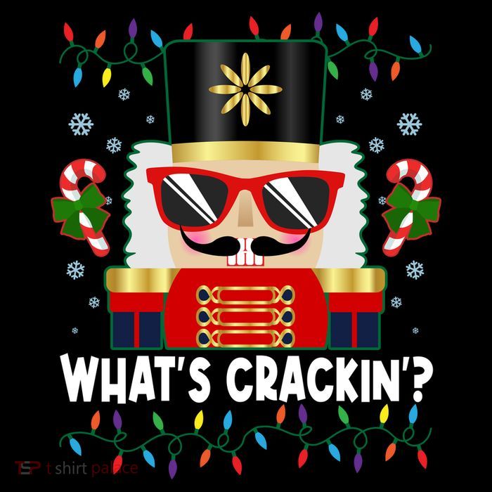 Funny Christmas Nutcracker Whats Crackin Women's V-Neck T-Shirt