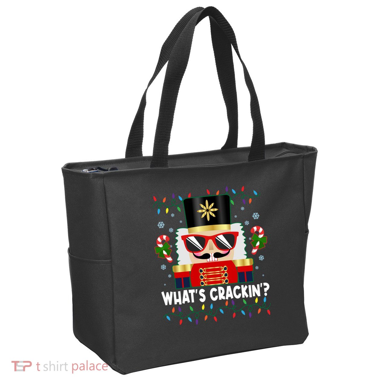 Funny Christmas Nutcracker Whats Crackin Zip Tote Bag